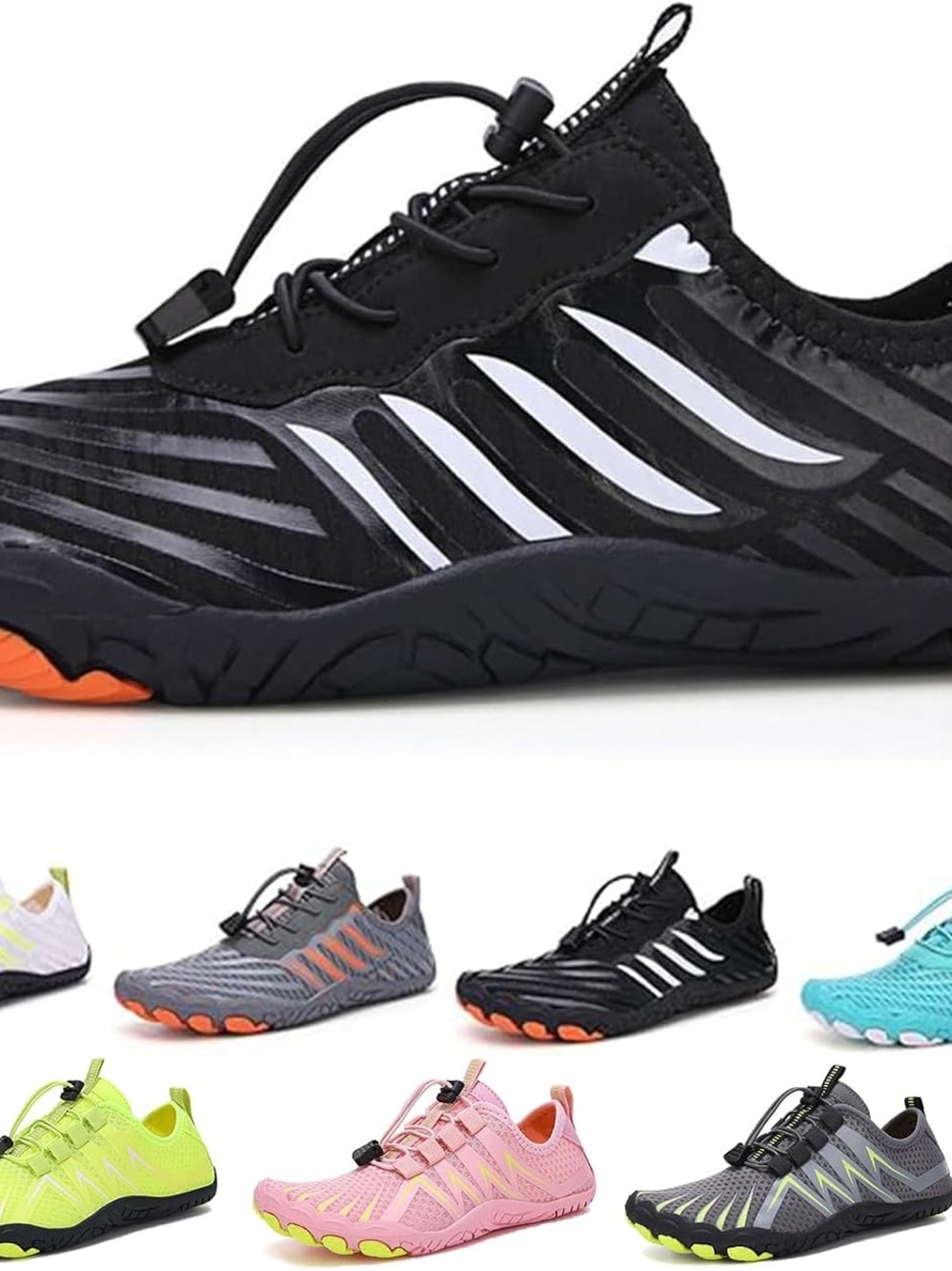 New Grounded Footwear Black Athletic Sneakers with White Stripes